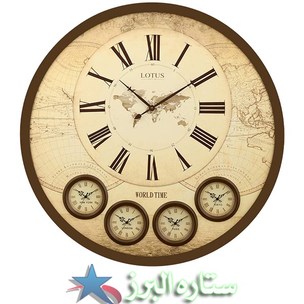 ساعت جهان نما چوبی الا لوتوس مدل ELLA کد WT-90901 رنگ BR