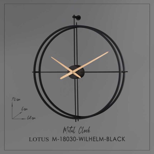 ساعت دیواری فلزی WILHELM کد M-18030 رنگ BLACK